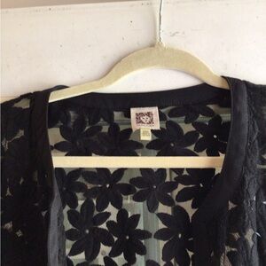 Black Floral Lace Cardigan